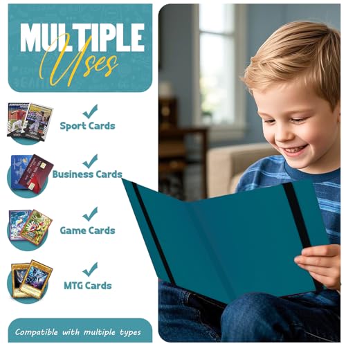 Card Binder 9-Pockets, Trading Card Binder, 20 Pages, 360 Card Capacity Collection Binder, Card Folder for MTG, TCG, Game Cards & Sports Cards (Malachite Blue) - color: Malachite Blue