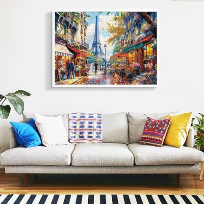 1000 Pieces Puzzle for Adults - Charming Paris Puzzle for Adults Children - Recycled Paper Jigsaw Puzzle 1000 Pieces - Fun and Challenging Family Game Great Gift Idea, Finished Size is 28 * 20 in - style: Eiffel Tower Couple
