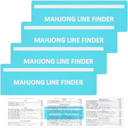 4Pcs Mahjong Card Line Reader, Blue Mah Jongg Line Finder | Mahjong Line Reader for Strategy Tool for Beginners, for Travel, Parties, Competitions, Game Nights - color: Blue
