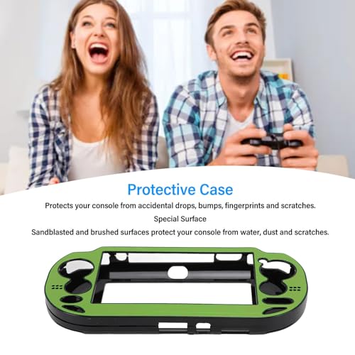 Zopsc Game Console Metal Case, Premium Aluminum Alloy Protective Hard Shell Cover for PSV 1000 Handheld Console Green - color: Green