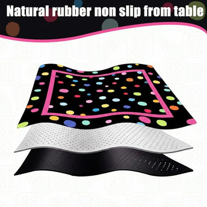 Drydiet Mahjong Mat for Table 31.5 x 31.5 Inch American Mahjong Mat with Carrying Bag, Non-Slip Noise Reduction Table Item for Family Poker Domino Board Game Night & Party Use(Polka Dot) - style: Polka Dot