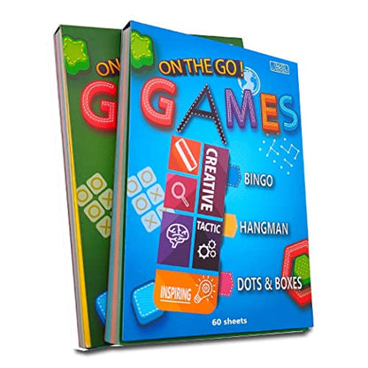 GRANDLMOON 6 Portable Travel Game Activities Notepad On The Go Plane Trip Game 4 x 6-inches (2 Pads and 60 Sheets Each) - size: 6X4