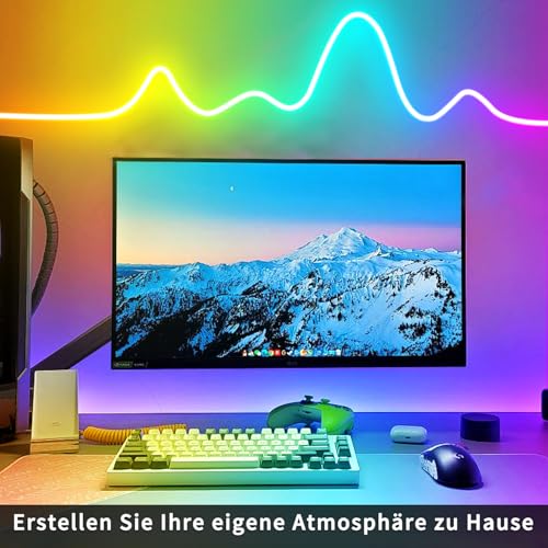 segrass 132Ft Neon Rope Lights,Flexible Led Rope Light Control with App/Remote,Multiple Mode Rope Lights,IP65 Outdoor RGB Led Neon Lights Waterproof,Music Sync Gaming Led Neon Light Strip for Bedroom