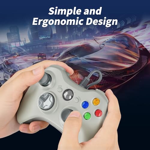 Zamia 2 Pack Wired Controller for Xbox 360, Compatible with xbox 360/PC Windows 10/8/7, with Upgraded Joystick, Double Vibration, 2.5mm headphone Jack