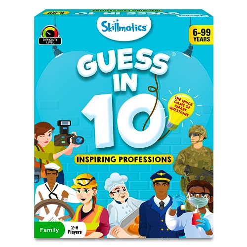 Skillmatics Guess in 10 Card Game – Professions, Gift for Boys & Girls | Educational Trivia Cards, Family Game Night, Travel Toy, Board Game, Screen-Free Fun, Kids Ages 6, 7, 8, 9 and Up - style: Professions