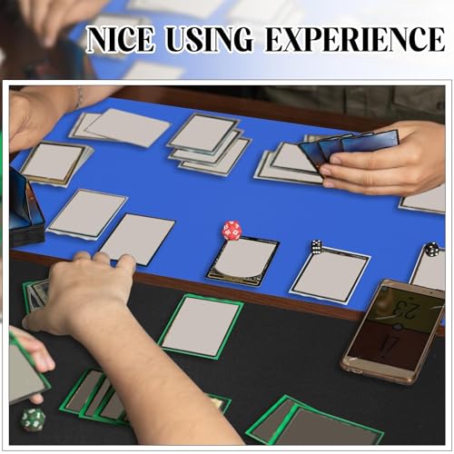 Ecally 4 Pcs Card Game Mats 24 x 14 Inch Playmat Table Smooth Playing Card Mat for TCG, Gameplay (Black,Blue) - color: Black, Blue