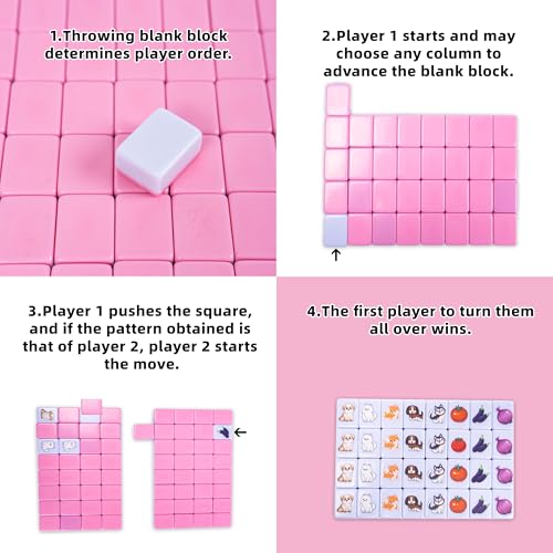 drizzle 65 Tiles Seaside Escape Blocks Game 30mm - Instruction Manual Panda Bag - National Flag & Vegetables Patterns - color: Flag + Vegetables, size: 65 Tiles