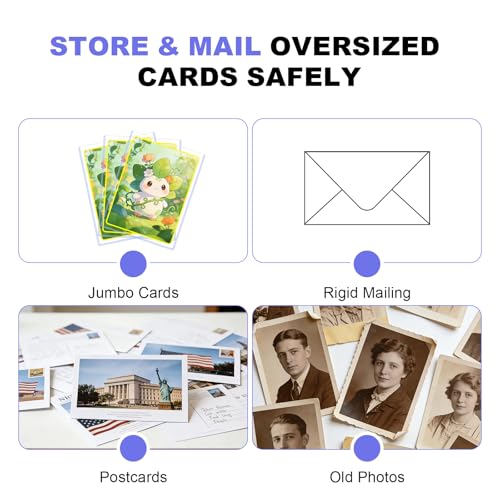 5x7 Toploader for Jumbo Cards - Perfect Fit for 5.4" x 7.5" Oversized Cards, Clear Rigid Hard Plastic Sleeves for Collectible Trading Cards, Photo Protectors -30 Pack - size: L: 5.4"x7.5"-30 Pcs