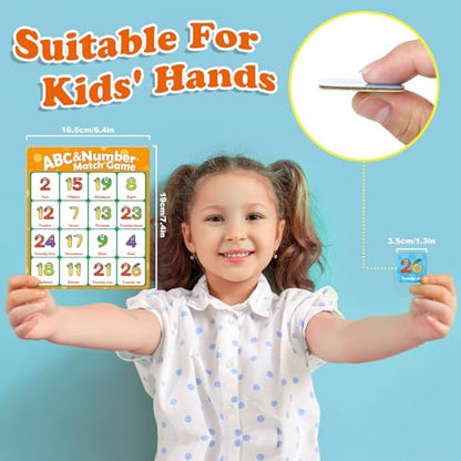 Quilinz Alphabet Bingo Game,Letter/Number/Sight Word Bingo Game for Kids,ABC and 123 Bingo Board Games for Kids 4-6,Alphabet Learning Toys for Kindergarten,Matching Game,Perfection Game for Kids - style: Alphabet Bingo