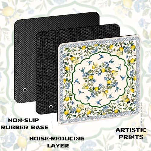 Lemon Bird Mahjong Mat (31.5 X31.5 in), Non-Slip Noise Reduction | Yellow Mahjong Table Mat, Mah Jong Mat with Carrying Bag, Game Table Cover for Mahjongs Poker Card Dominoes, Christmas Gift - color: Lemon