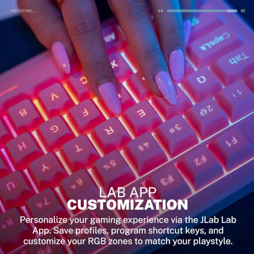 JLab Nightfall Gaming Keyboard, Wired, RGB, 104 Keys, Pink - color: Pink