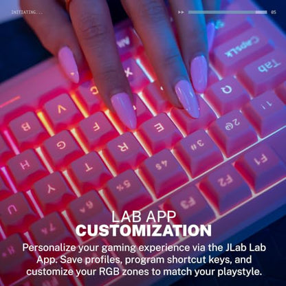 JLab Nightfall Gaming Keyboard, Wired, RGB, 104 Keys, Pink - color: Pink