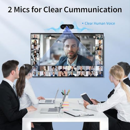 1080P Webcam with Microphone, Video Calling Web Camera, Wide-Angle Lens, Auto Light Correction, Plug & Play USB Webcam for Meetings, Streaming, for Laptop, Desktop, PC, Mac, Zoom, Skype, Black