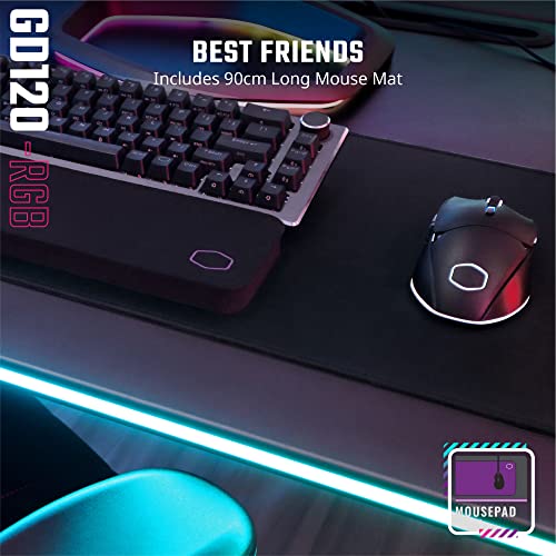 Cooler Master GD120 A1 ARGB 30th Anniversary PC Gaming Desk, Ambient ARGB, Water-Repellent Mousepad, 220lbs Weight Support, 3 Height Levels, Cable Management Tray, 47.2Dx29.5W Workstation|Home Office - style: GD120 ARGB 30th Anniversary