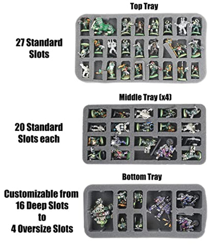 Case Club 123+ Miniature Figure Case Fits Warhammer 40K, DND & More