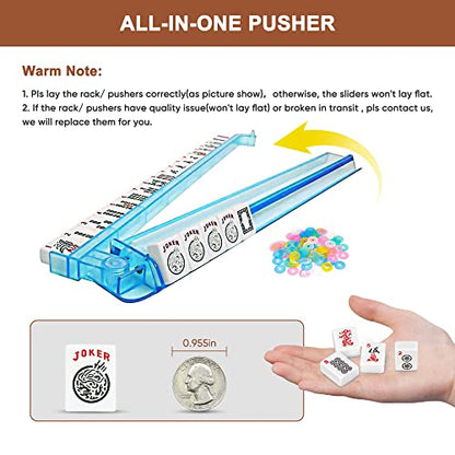 Nova Microdermabrasion American Mahjong Mah Jongg Set 166 Tiles 4 All-in-One Color Rack/Pushers Red Soft Bag Full Size Complete Mahjongg Ma Jong Set (Red) - color: Red