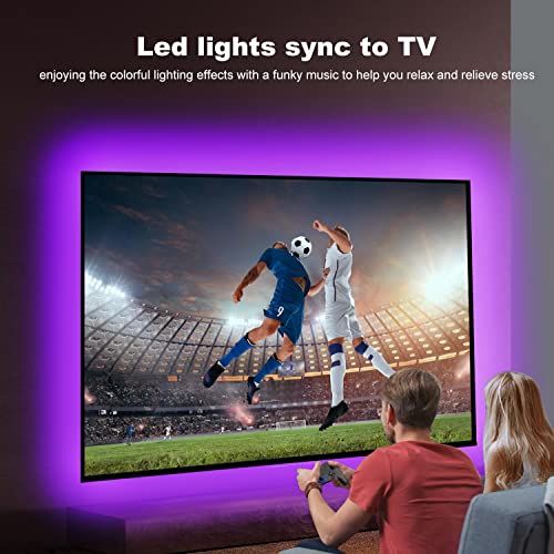 DAYBETTER Led Lights for TV 85Inch,20ft TV Led Backlight 85-100 Inch | USB Led Strip Lights with Remote,Music Sync Bluetooth TV Light Behind,TV Lights for Bedroom,Mood Lighting,Gaming Room Decor - size: 20ft for 85-100 Inch