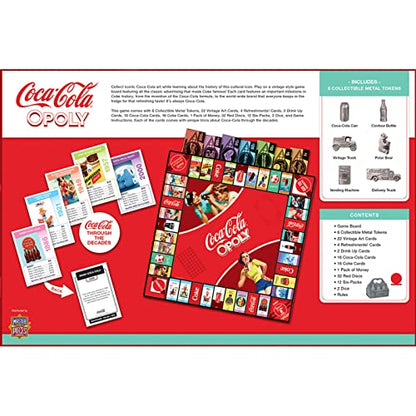 MasterPieces Opoly Board Games - Coca-Cola Opoly - Officially Licensed Board Games for Adults & Families - color: Team Color