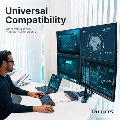 Targus USB-C Universal Quad 4K (QV4K) Docking Station with 100W Power Delivery, Black (DOCK570USZ)