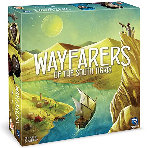 Renegade Game Studios Wayfarers of the South Tigris Dice Placement Strategy Board Game, 1-4 Players, 60-90 Minutes | Strategic dice placement and worker management game for 60-90 minutes, featuring desert exploration and tableau building