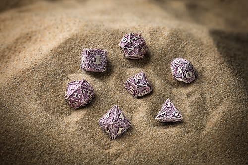 Q-Workshop Dracopolis Yucatan Featherwing Ornamented RPG Dice Set | 7-piece polyhedral set, Ornamented engraving, Fantasy RPG accessory, Tabletop gaming