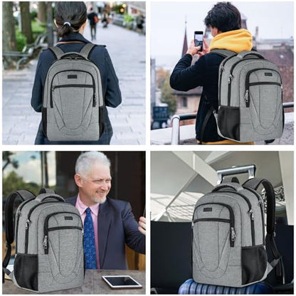 BIKROD 45L Extra Large Travel Laptop Backpack for Men and Women, Carry on Back Pack Fit 18.4 IN Laptop, Grey, Gift - color: Grey, size: 18.4 Inch