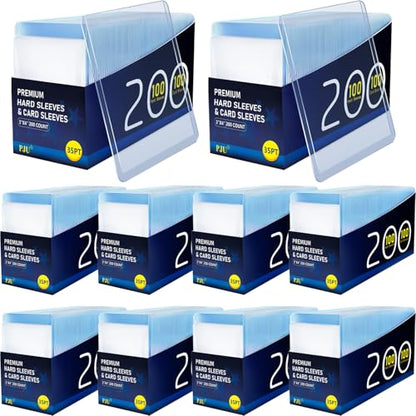 2000 Hard Plastic Card Sleeves, Premium Baseball Card Protectors, 3"x 4" Trading Cards Sleeves, Sports Game Cards Holder Top Cases (1000 Hard Sleeve + 1000 Soft Sleeve) - size: 1000 Hard Sleeves + 1000 Soft Sleeves