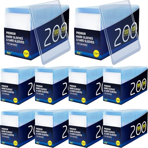 2000 Card Sleeves Hard Plastic, 3"x 4" Trading Card Holder, Sports Cards Protectors for Top Baseball Game Sports Cards Cases (1000 Hard Sleeve + 1000 Soft Sleeves) - size: 1000 Hard Sleeves + 1000 Soft Sleeves