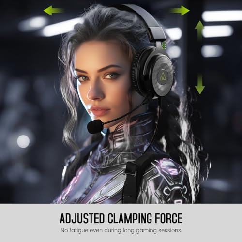 EKSA E900 Gaming Headset with Mic Stereo Headphones for Xbox,PC,PS5 | Detachable Noise Canceling Mic, 3D Surround Sound, Wired Headphone for Gaming, Computer, Laptop, PS4, 3.5MM Jack - color: Black-Sliver
