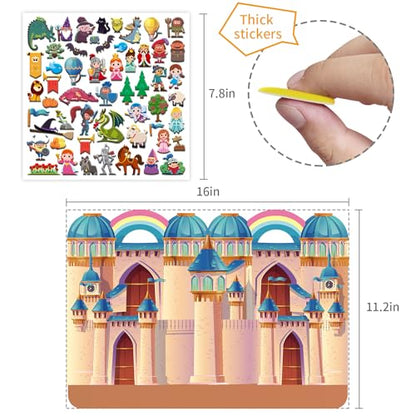 Kalysky Dress Up Sticker Books for Girls Ages 2-4 4-8, Reusable Puffy 3D Sticker Books for Toddlers 2-4 Years, Include Princess Mermaid Fairy and Fashion Girl,Activity Book for Toddlers 1-3 - color: 4 Set - Princess/Mermaid/Fairy/Fashion