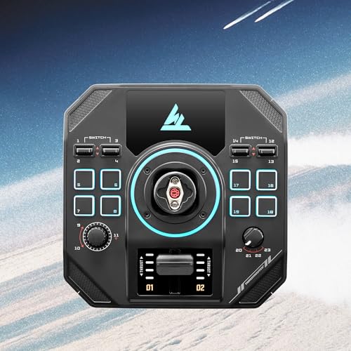 Thrustmaster Sol-R4 HOTAS Space Combat Flight Stick & Throttle - PC | 58 programable buttons, 21 on grip, 2 triggers, 2 hats, ministick, thumbwheel, Hall-Effect, RGB LEDs, adjustable detent - style: Sol-R4 HOTAS