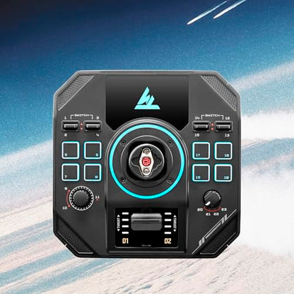 Thrustmaster Sol-R4 HOTAS Space Combat Flight Stick & Throttle - PC | 58 programable buttons, 21 on grip, 2 triggers, 2 hats, ministick, thumbwheel, Hall-Effect, RGB LEDs, adjustable detent - style: Sol-R4 HOTAS
