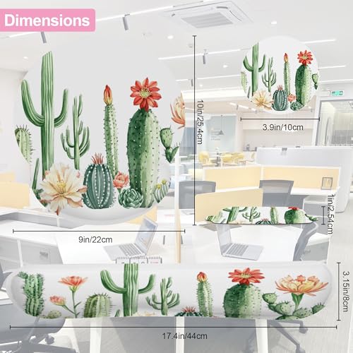 Cactus Succulent Greenery Flower Keyboard Wrist Rest Pad and Mouse Pad Wrist Support Set,3-in-1 Ergonomic Mouse Pad with Non-Slip Rubber Base for Home Office Game Computers Desk, - color: Cactus Succulent Greenery Flower