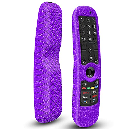 Silicone Case for LG MR21GA MR21GC Remote Control [Shockproof] Anti-Slip Protective Cover for LG MR22GA MR22GN MR23GA MR23GN MR24GN Magic Remote 2021-2024 Case Sleeve Holder Protector Skin (Purple) - color: Purple