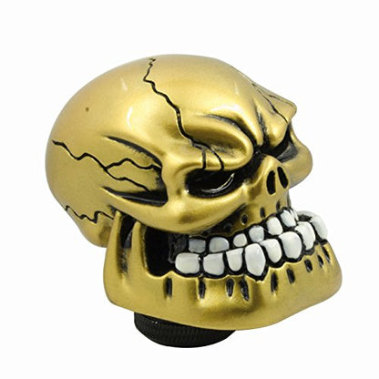 Gold Skull Manual Automatic Gear Shift Knobs - color: Gold