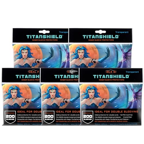 TitanShield | Clear & Transparent Inner Sleeves | 1000 ct| Perfect Fits Card Sleeves | Compatible with Pokémon TCG Trading Cards, MTG Magic The Gathering, One Piece | For Double Sleeving. - size: 1000 ct