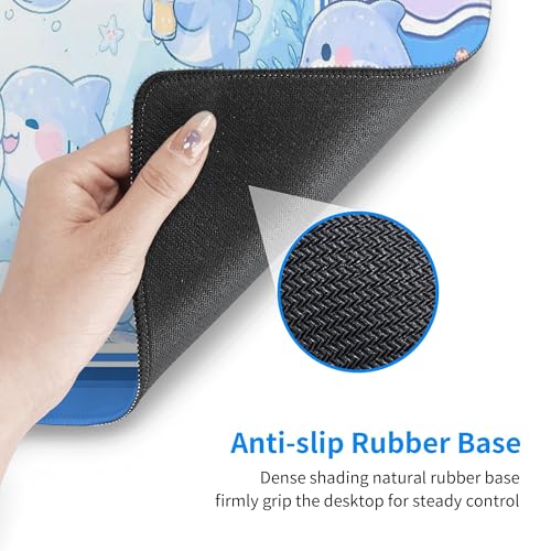 Fish Gaming Mouse Pad Extended Large Mouse Mat 31.5 X 11.8 Inch Nonslip Rubber Base Long Desk Pad Stitched Edges Mousepad Mice Pad for Office Home Game - color: Fish