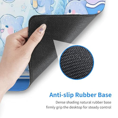 Fish Gaming Mouse Pad Extended Large Mouse Mat 31.5 X 11.8 Inch Nonslip Rubber Base Long Desk Pad Stitched Edges Mousepad Mice Pad for Office Home Game - color: Fish