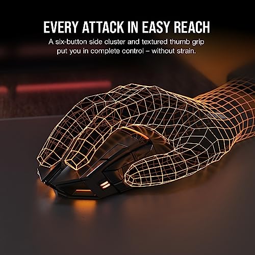 Corsair DARKSTAR RGB Wireless Gaming Mouse for MMO, MOBA - 26,000 DPI - 15 Programmable Buttons - Up to 80hrs Battery - iCUE Compatible - Black - style: DARKSTAR RGB