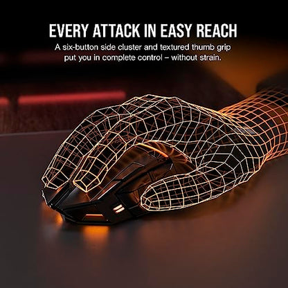Corsair DARKSTAR RGB Wireless Gaming Mouse for MMO, MOBA - 26,000 DPI - 15 Programmable Buttons - Up to 80hrs Battery - iCUE Compatible - Black - style: DARKSTAR RGB