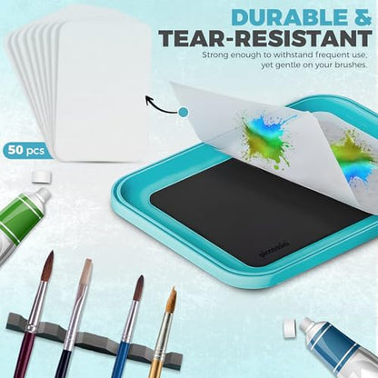 Stay Wet Palette for Acrylic Painting, Easy to Clean, Sturdy and Durable, Ideal for Painting Miniatures, Warhammer Painters, Students, Beginners, and Hobbyists - color: Blue