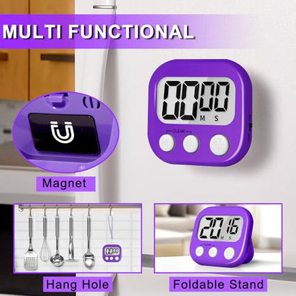 ZILLEEN Classroom Timer for Kids Teachers 2 Pack Digital Timers, Purple & Pink - color: Purple & Pink