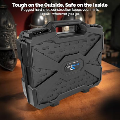 CASEMATIX Miniature Carrying Case - Hard Shell Warhammer Carrying Case with Shock-Absorbing Foam, Portable Miniature Case with 120 Miniature Capacity for Secure Transportation