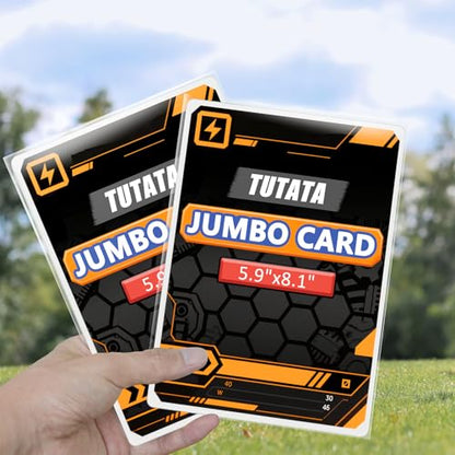 Jumbo-Card-Sleeves 4 Mil 5.9x8.1 Extra-Thick Big Card Protector Sleeves Jumbo Card Protector-50 Pack - size: XL 5.9x8.1"