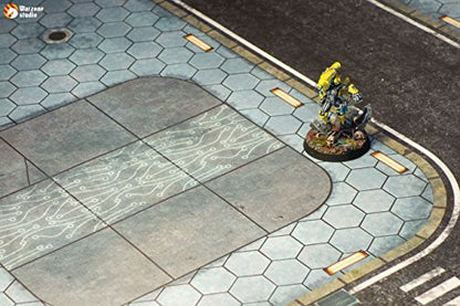 Warzone Studio 4' x 4' Double-Sided Rubber Battle Mat: Incorporation + Tempedus + Bag