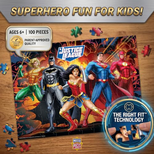 MasterPieces 100 Piece Jigsaw Puzzle for Kids - 14"x19" - Justice League - style: Justice League