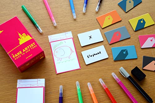 Oink Games A Fake Artist Goes to New York | Japanese Social Deduction Party Game for Families & Adults, Creative Bluffing, Hidden Roles, Group Gameplay, 5-10 Players