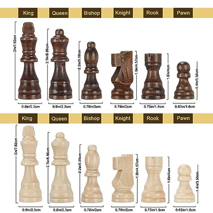 Magnetic Wooden Chess Set for Adults Kids 15'' Chess Board with Handmade Pieces, Folding Portable Travel Unique Chess Sets Game for Tournament Professional Beginner - size: 15 INCHES