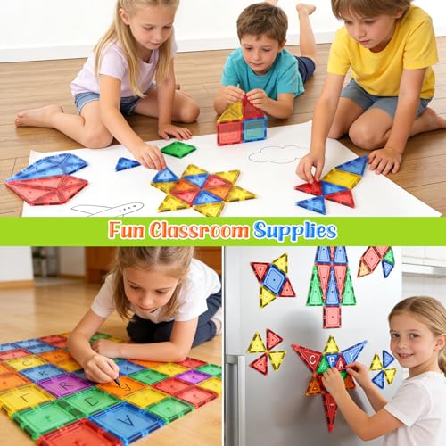 Coodoo Magnetic Tiles Kids Toys STEM Magnet Toy for Toddler Magnetic Blocks Building Preschool Learning Sensory Montessori Toys for 3+ Year Old Boys and Girls, Safe Creativity Toddler Kids Toy 40PCS