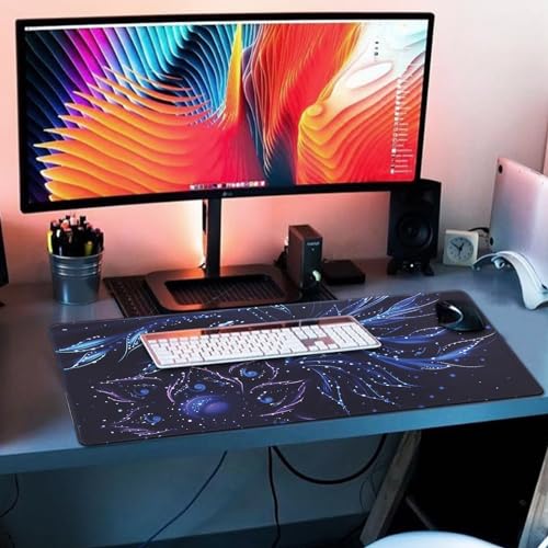XXL Gaming Mouse Pad 35.4x15.7 Professional Large Mouse Pad & Computer Game Mouse Mat-90x40 Flowershape - color: 90x40 Flowershape, size: 35.4x15.7x0.1IN